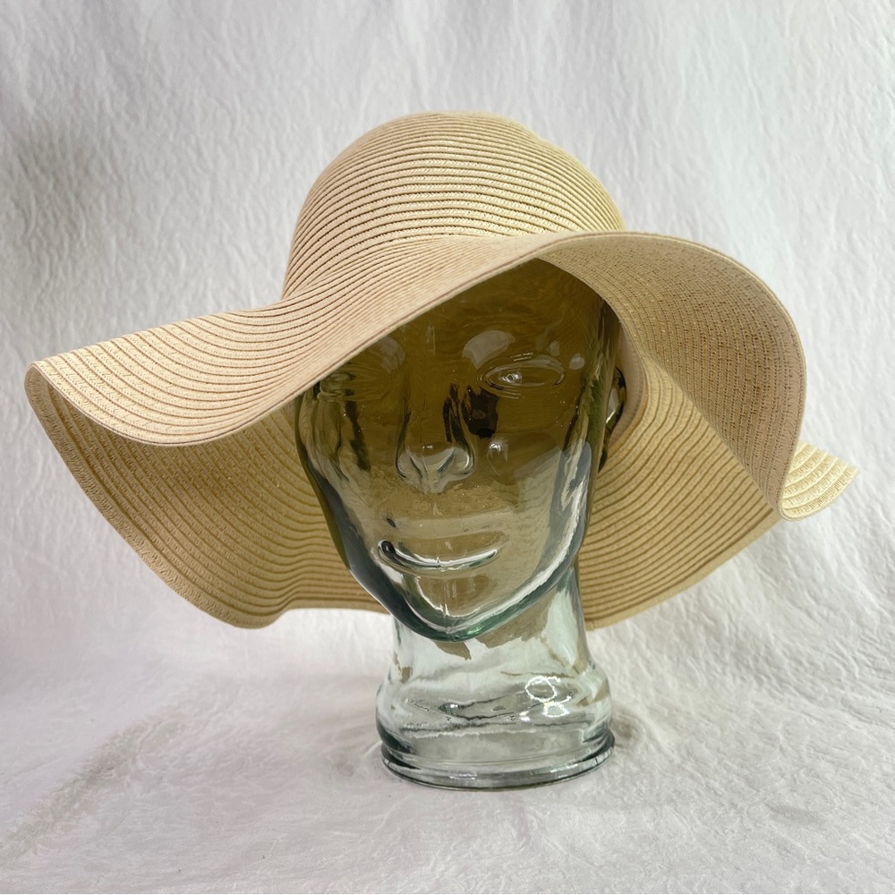 Renato Balestra Wide Brim Floppy 100% Paper Straw Bow Beach Hat One Size